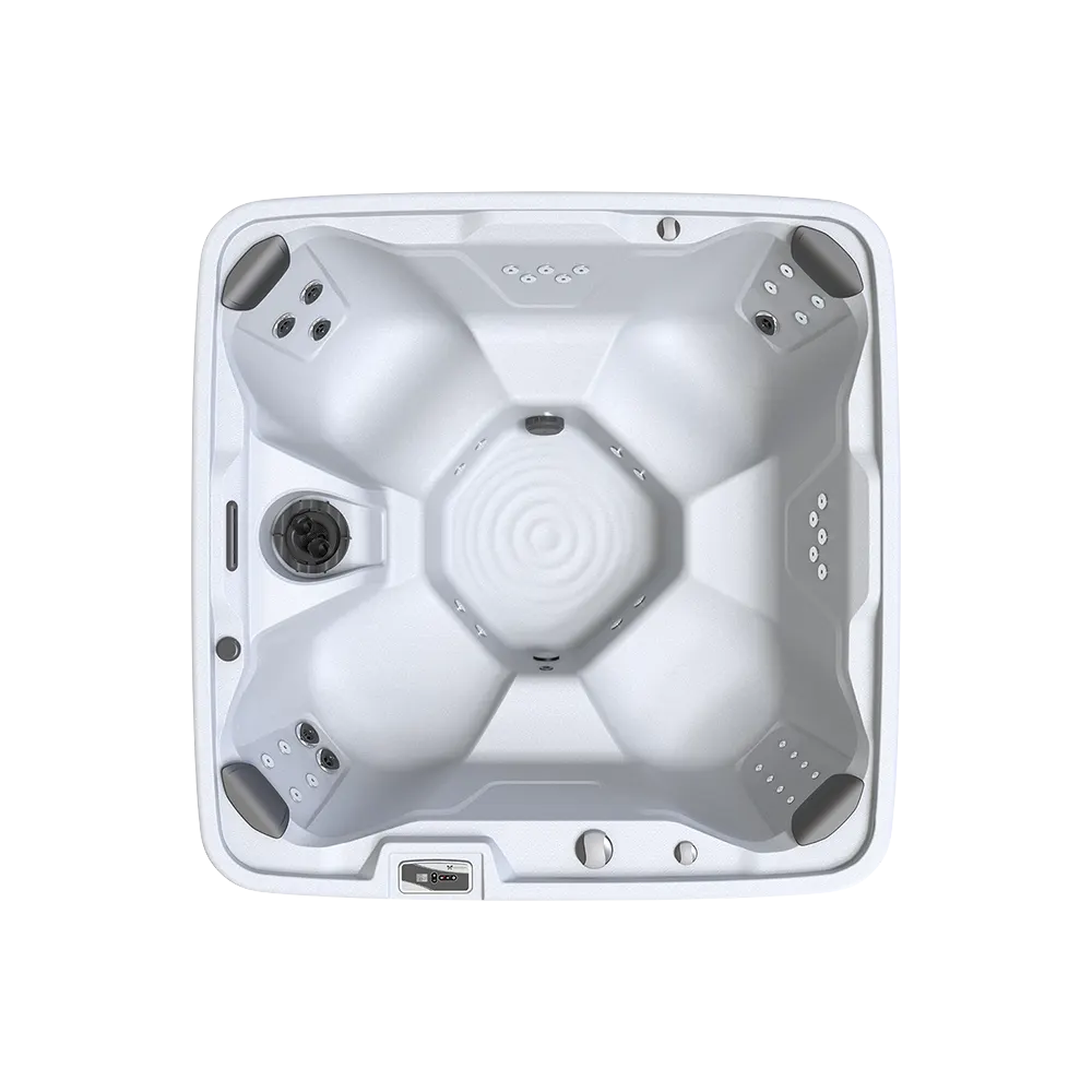 Caldera Bloom hot tub for 5 people with one lounger in a Palm Beach outdoor settingCaldera Bloom hot tub for 5 people with one lounger in a Palm Beach outdoor setting