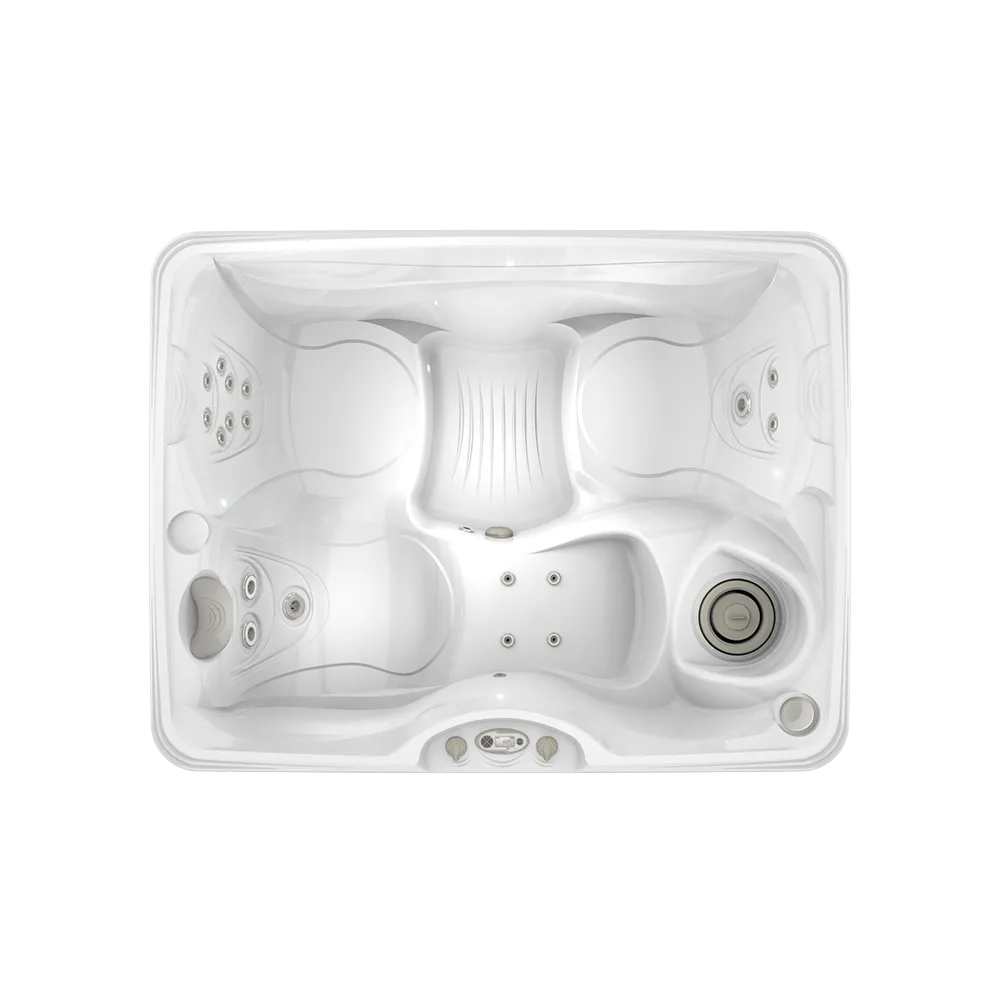 Caldera Celio hot tub for 3 people with one lounger in a Palm Beach outdoor settingCaldera Celio hot tub for 3 people with one lounger in a Palm Beach outdoor setting