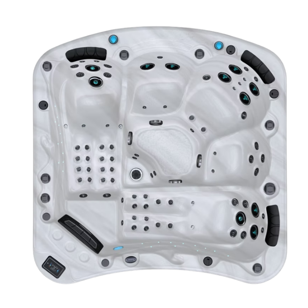 Be Well E585 five-person hot tub with two loungers and illuminated hydrotherapy jetsBe Well E585 five-person hot tub with two loungers and illuminated hydrotherapy jets