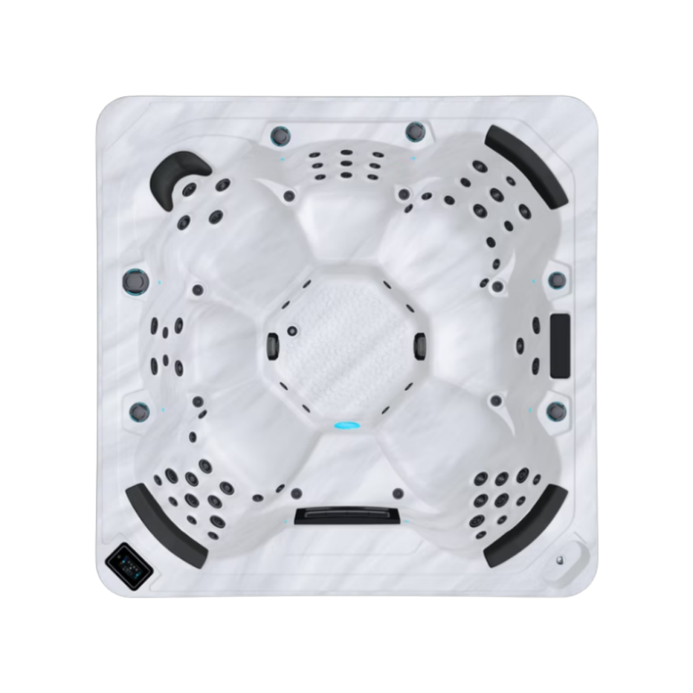 Be Well U927 hot tub for 7 people with an all-seater layout in a Palm Beach outdoor settingBe Well U927 hot tub for 7 people with an all-seater layout in a Palm Beach outdoor setting