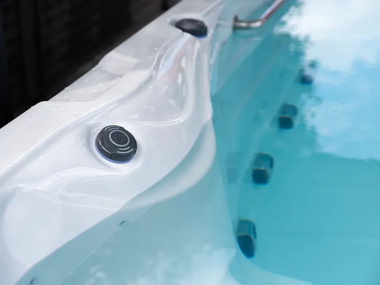 Detail of the Platinum Eros swim spa interior