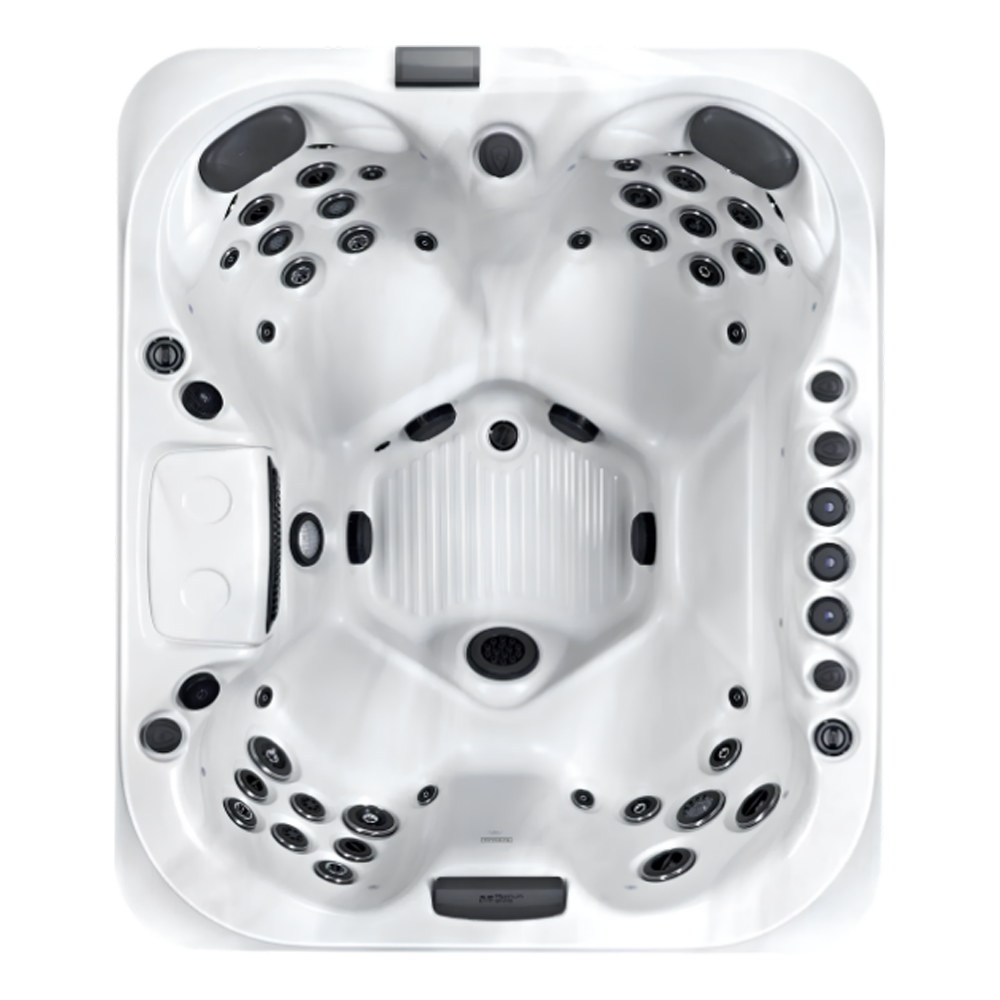 Platinum Capri hot tub for 4 people with one lounger in a Palm Beach outdoor settingPlatinum Capri hot tub for 4 people with one lounger in a Palm Beach outdoor setting