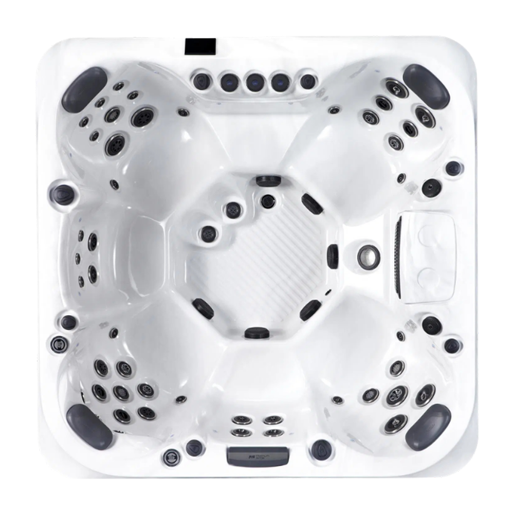 Platinum Palermo hot tub for 6 people with an all-seater layout in a Palm Beach outdoor settingPlatinum Palermo hot tub for 6 people with an all-seater layout in a Palm Beach outdoor setting