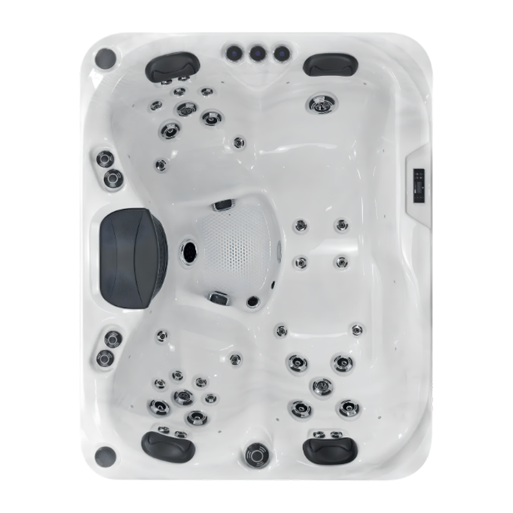 Platinum Tahiti hot tub for 3 people in a Palm Beach outdoor settingPlatinum Tahiti hot tub for 3 people in a Palm Beach outdoor setting