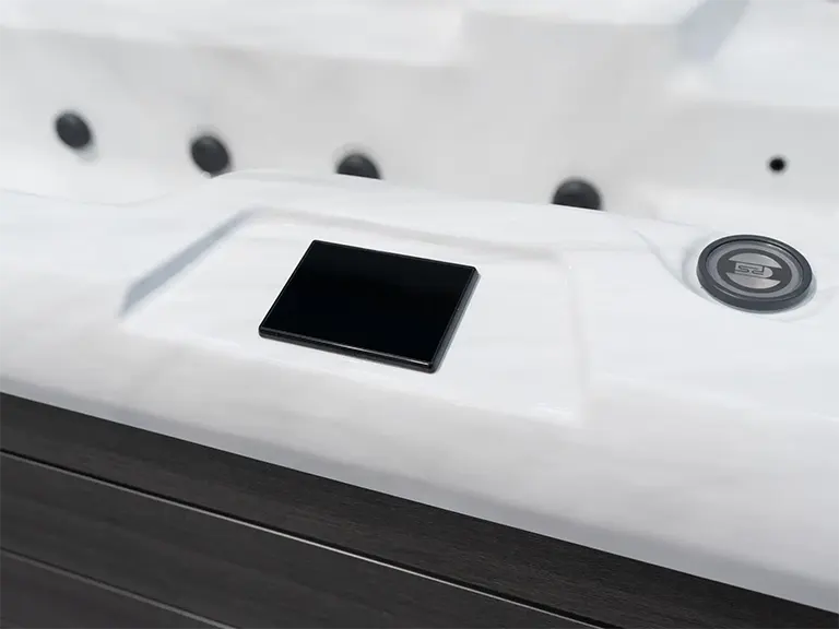 Touch control panel on the Platinum Titan swim spa