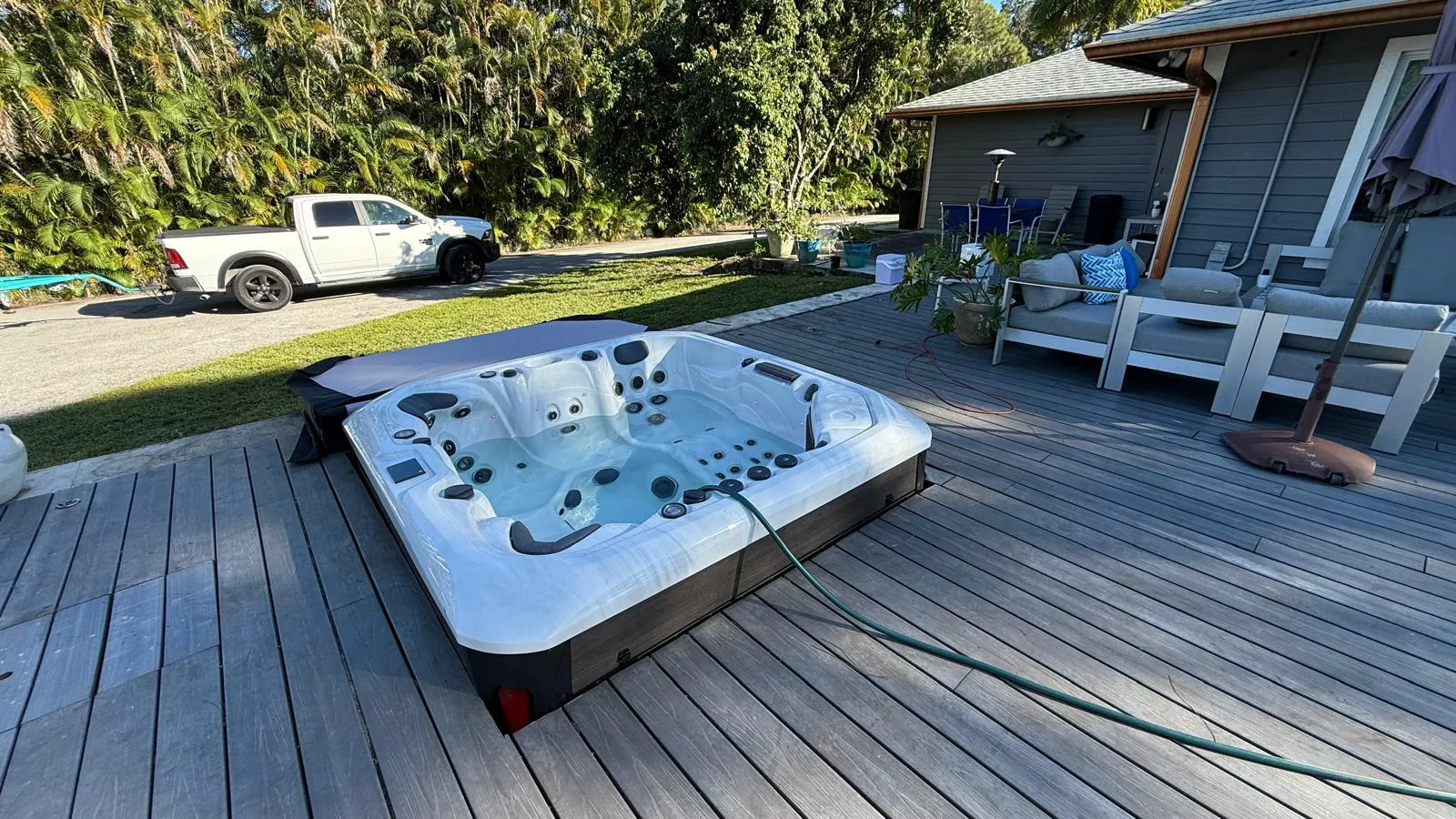 New Platinum Palma set into the deck, being filled