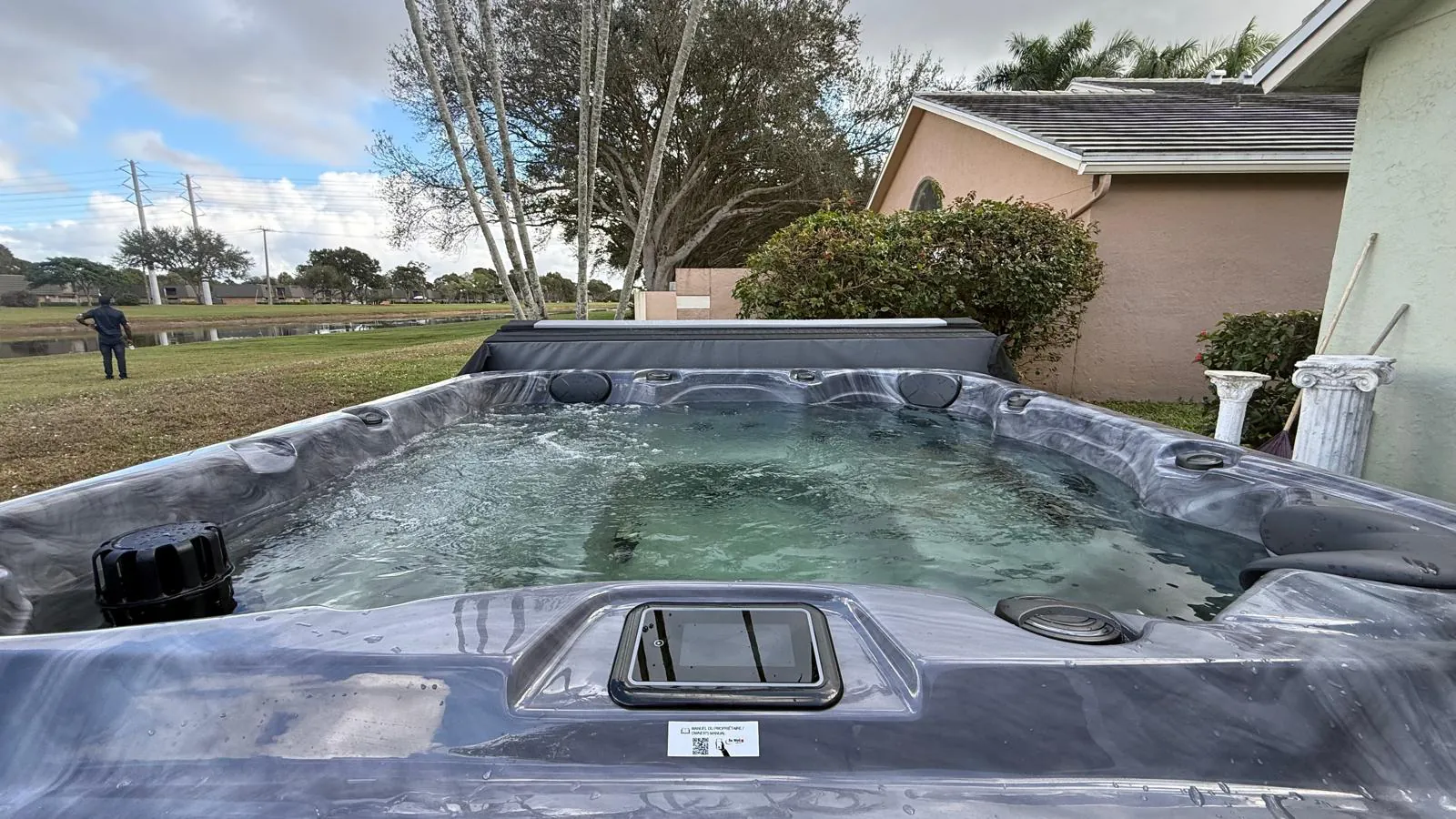 Maple Spas hot tub with a storm cloud shell