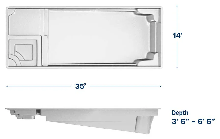 Latham Astoria 14 dimensions drawing