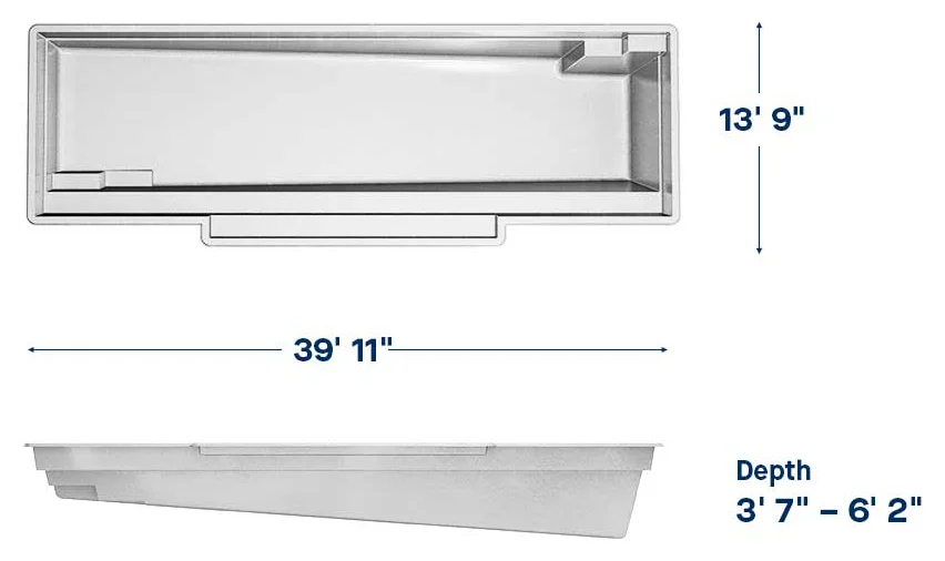 Latham Tuscan 14.40 dimensions drawing