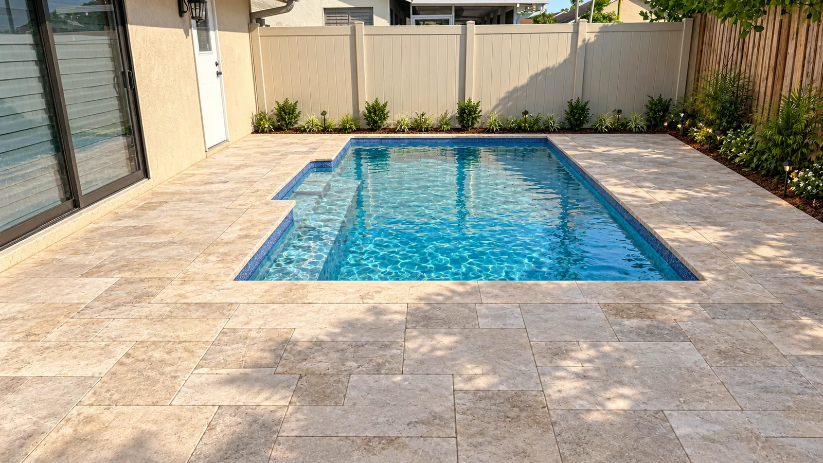 Sapphire blue Tuscan 11.20 pool with a paver deck in Wellington, FL